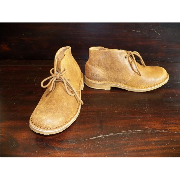 New Mens UGG Leighton Chestnut Lace Up Ankle Boots